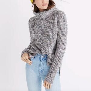 Madewell Colorfleck Ribbed Turtleneck Sweater